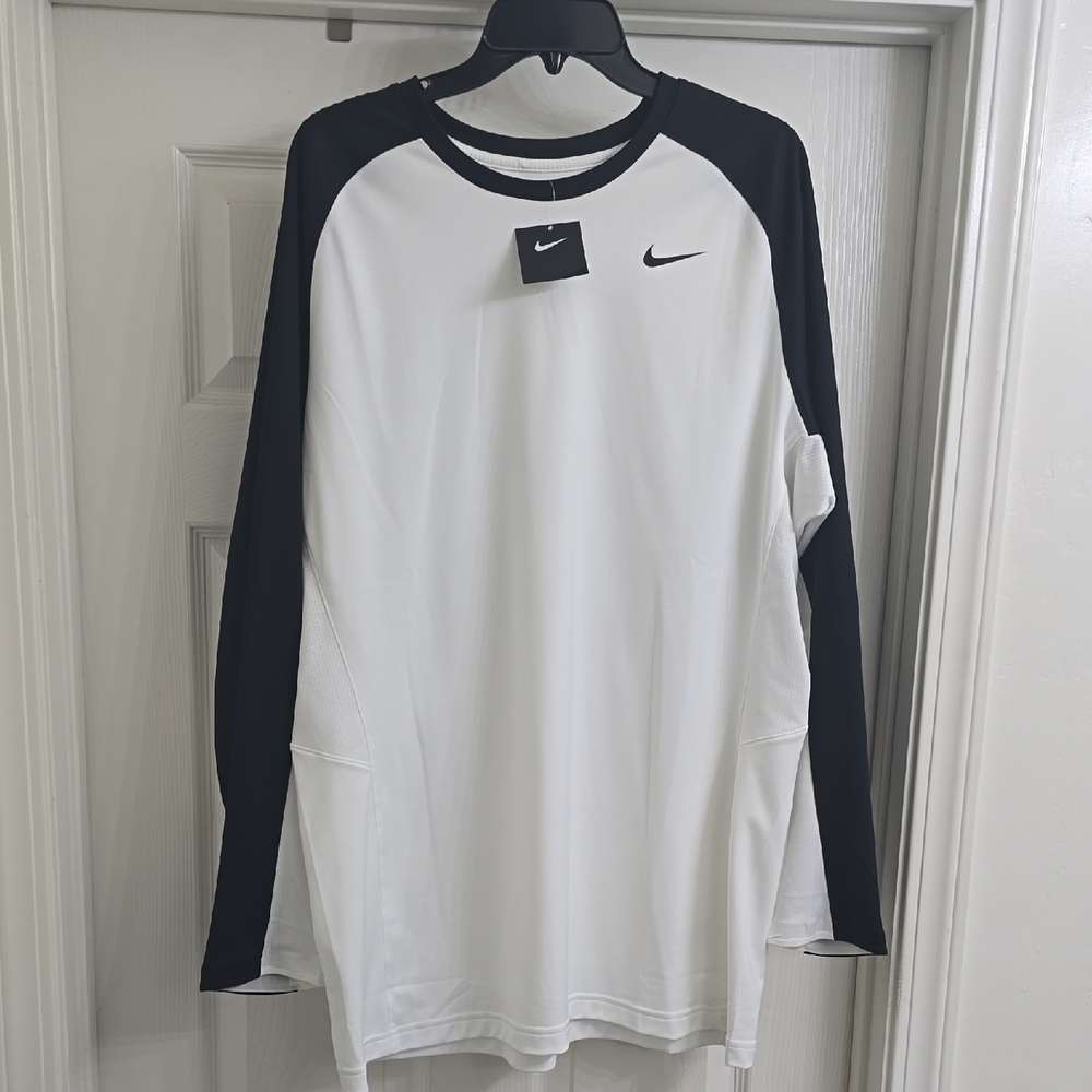 Nike DRI-Fit Black and White Long Sleeve Tee